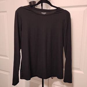 Nine West Women's Black Long Sleeve Ribbed Top Size M
